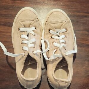 Converse Kids Sneakers in Beige with White Laces